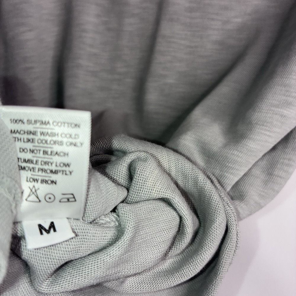 American Giant Shirt Mens Size Medium Long Sleeve Grey Basic Minimal Classic - Picture 4 of 7